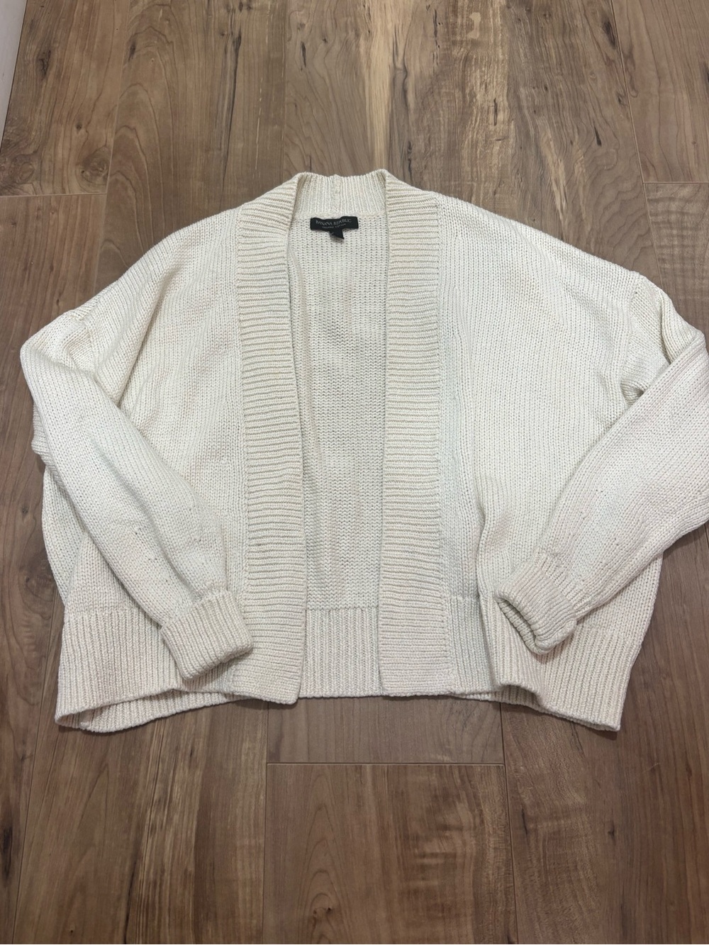 Banana Republic Cream Open-Front Knit Cardigan